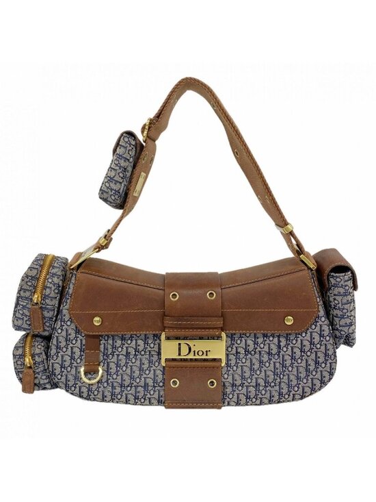 Christian Dior Handbags - ★SOLD★ Dior Shoulder Bag Street Chic Canvas Leather Navy Brown Gold